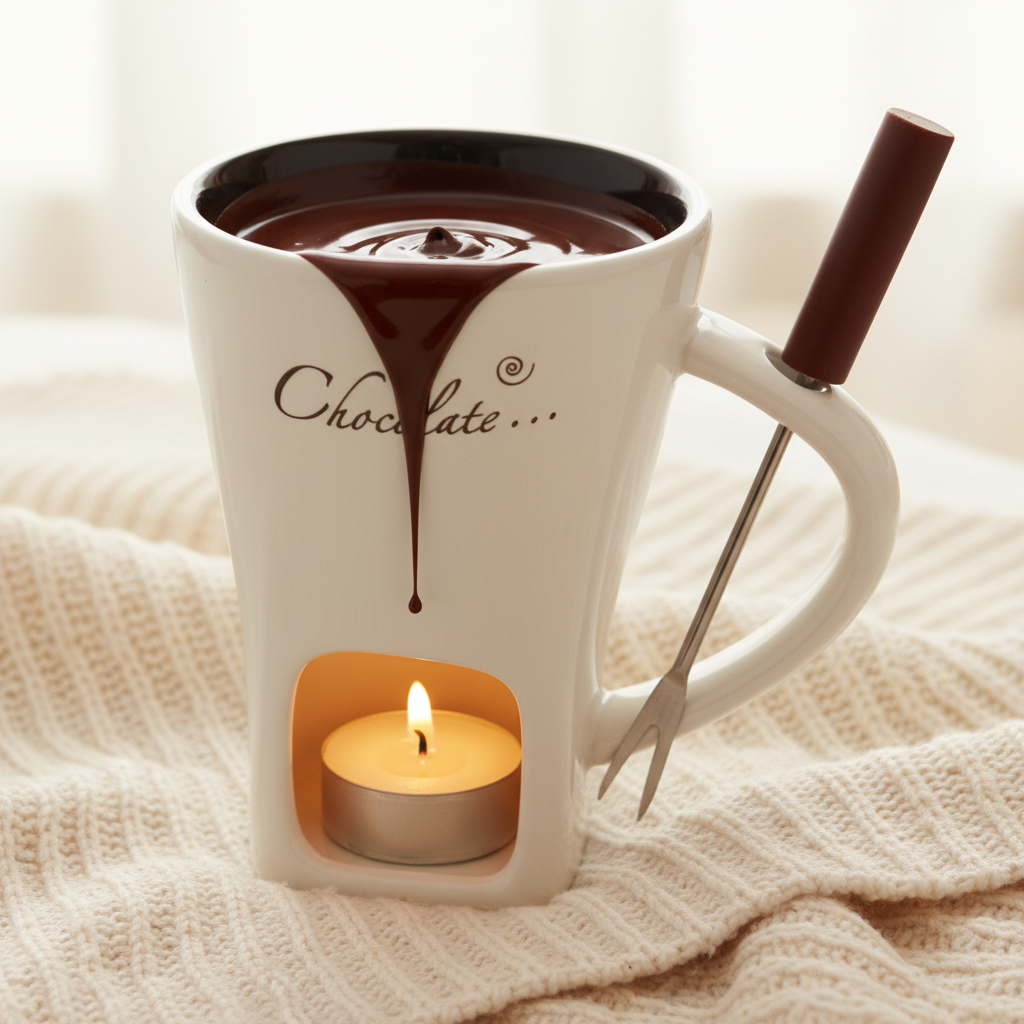 MeltMe™ – Premium Schoko-Fondue Tasse | Mini Fondue Set für Schokolade, Obst & Snacks | Perfekt für Date Nights & Geschenkideen